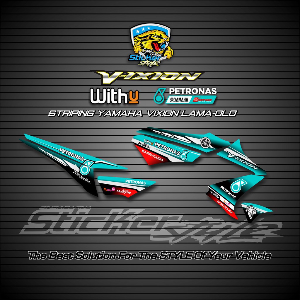 STRIPING VARIASI STICKER/STIKER LIS MOTOR YAMAHA VIXION LAMA/OLD 2005/2010 LIVERY PETRONAS