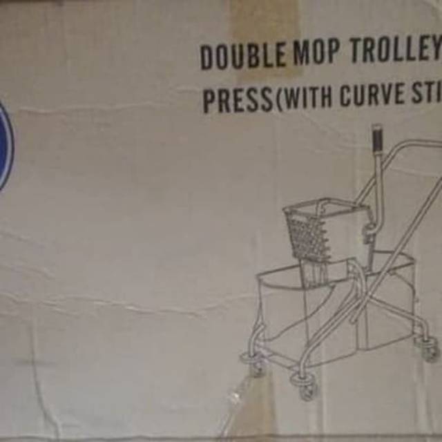 DOUBLE BUCKET MOP TROLLEY-SIDE PRESS / DOUBLE BUCKET STAINLESS