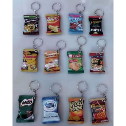 Ganci Gantungan Kunci Miniatur Snack Magnet Kulkas Snack Snack Makanan Minuman Unik Untuk Motor Mobi