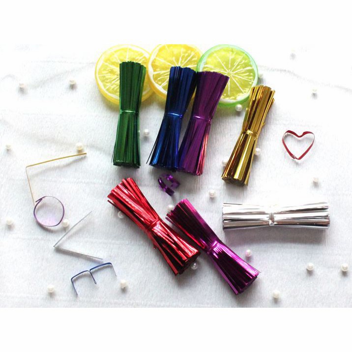 

10cm Potongan Kawat Pita Warna Goodiebag Tali Kantong Snack Kado