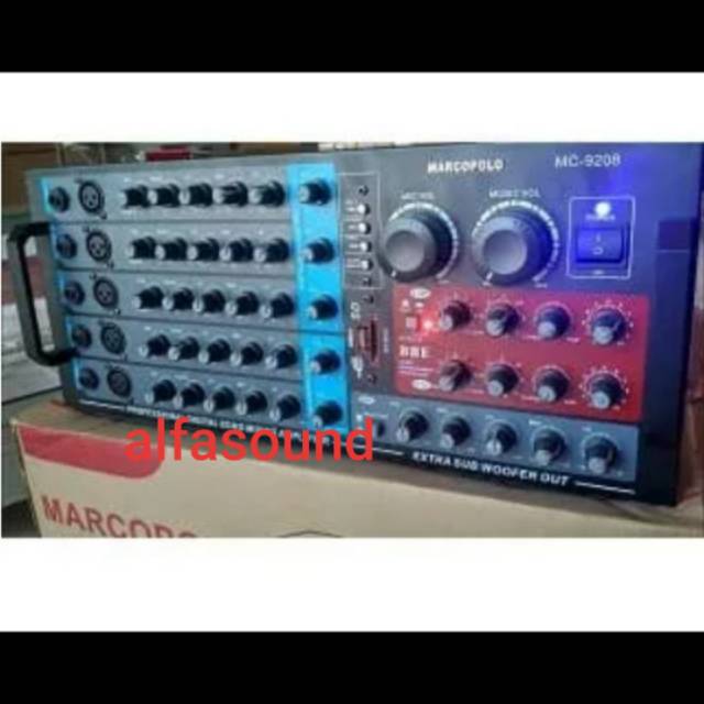 POWER AMPLI 5 CHANNEL MARCOPOLO MC 9208 HIGH POWER PLUS PROCESSOR BBE