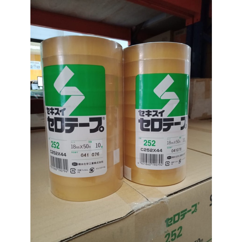 

Sekisui C252X44 Cellulose Tape 18mm x 50M Slotip Cellulose Lakban Cellulose Isolasi Cellulose (200 Rolls)