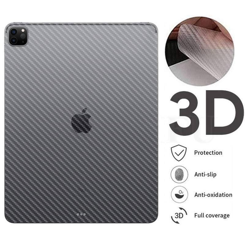 2Pcs 3D Back Carbon Fiber Film For Apple iPad Pro 12.9 11 2021 2020 2018 Full Cover Screen Protector iPad Air 4 3 2 1 iPad 9 8 7 6 5 iPad 10.2 Mini 6 5 4 3 2 1 8.4 7.9