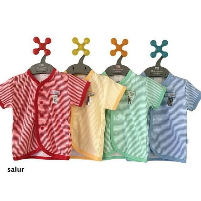 Nova Baby Atasan Kancing Tengah Salur Baju Bayi / Celana Nova Motif Salur
