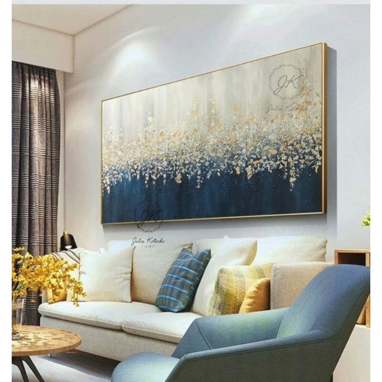 Lukisan Abstrak Besar dinding ruang tamu 120 x 60 cm