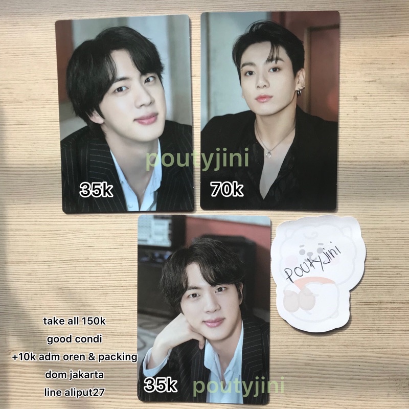 Jual Official Mini Photocard Bts Mpc Ptd Permission To Dance Jin Jungkookbm Shopee Indonesia 0859