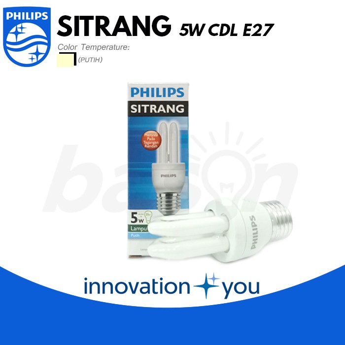 PHILIPS Sitrang 5W - Lampu Hemat Energi - Putih