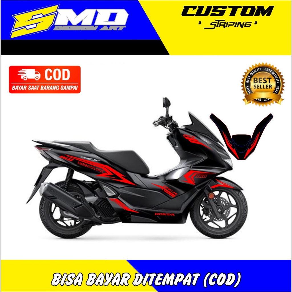 CUTTING MOTOR PCX 160 STIKER PCX DOF HITAM STIKER CUTTING PCX PUTIH