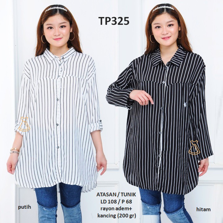 TP325 - BAJU ATASAN TUNIK SALUR MUSLIM KANTOR WANITA IMPORT MODERN MURAH