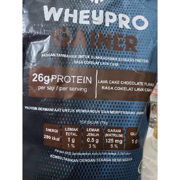 wheypro gainer coklat 1 kg