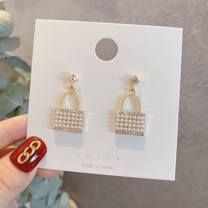 Anting Giwang Sterling Silver 925 Gaya Vintage Korea Dengan Kristal+Mutiara Untuk Wanita