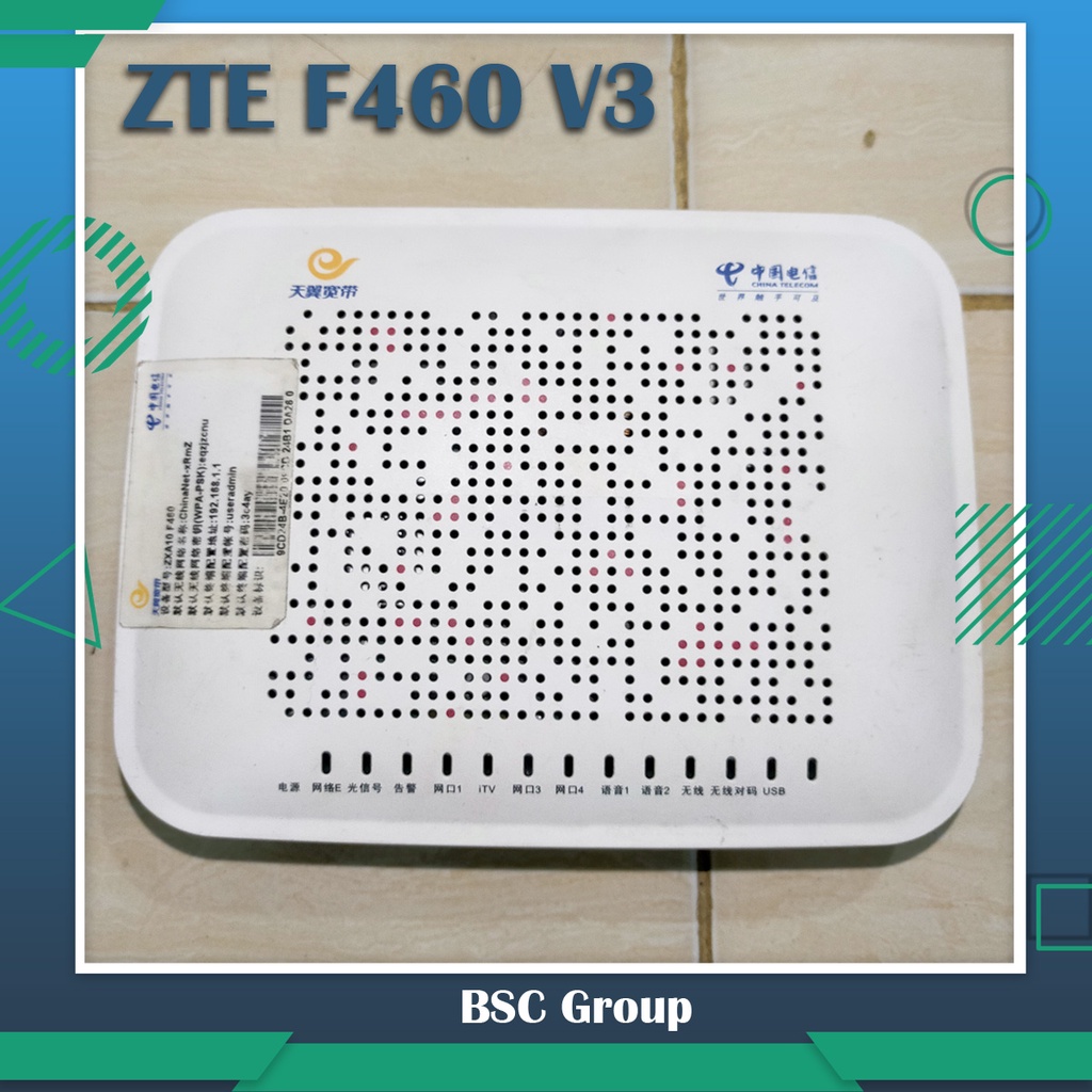 EPON ONU ONT ZTE F460 v3 WIFI Support HIOSO & HSGQ - Include Adaptor