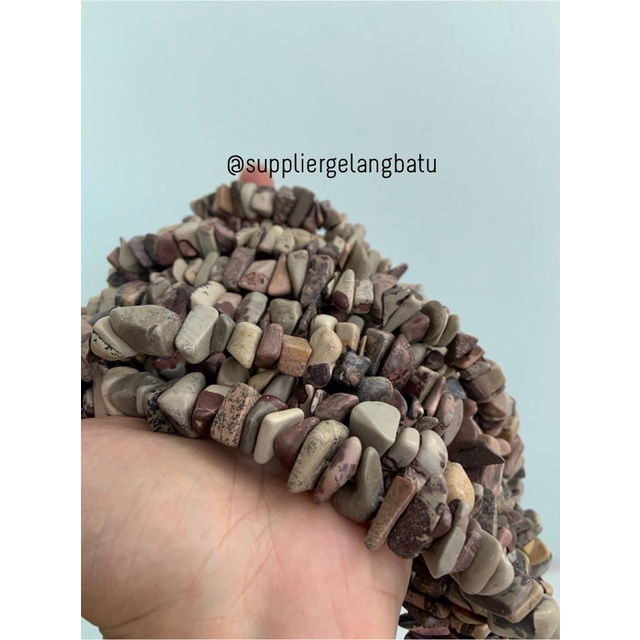 KERIKIL BESAR Batu alam JASPER 2cm bahan gelang kalung motif pilihan