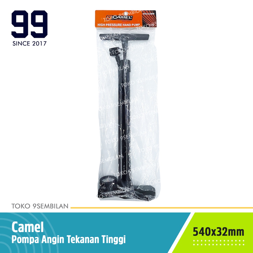 Camel Pompa Angin Tangan Tekanan Tinggi Meter Stainless Steel Pump