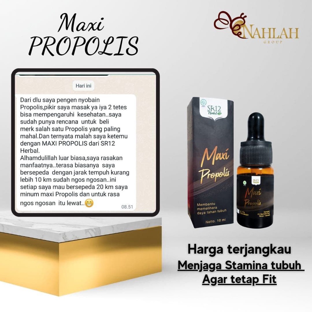 MAXI PROPOLIS SR12 SUPLEMEN ORIGINAL OBAT ASAM URAT DIABETES MENJAGA DAYA TAHAN TUBUH SEBAGAI ANTI BAKTERI MENAMBAH STAMINA PRIA