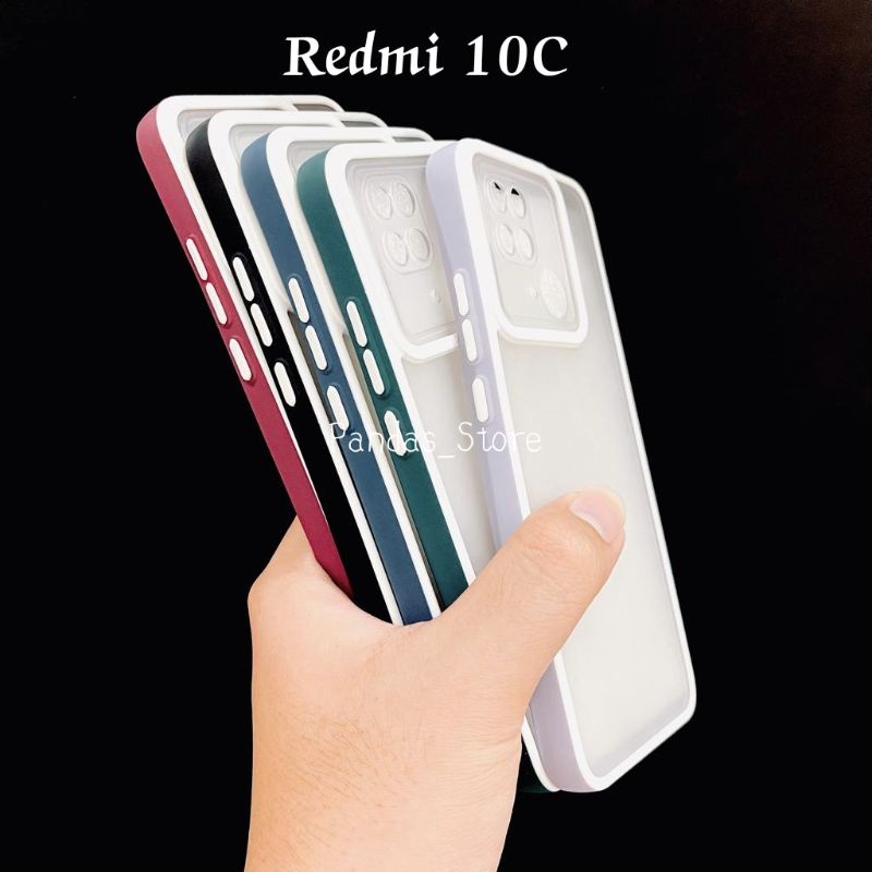 Pro Hybird Redmi 10C Softcase Halus dan Elegan / Pinggiran Garis Putih Keren (Pandas)