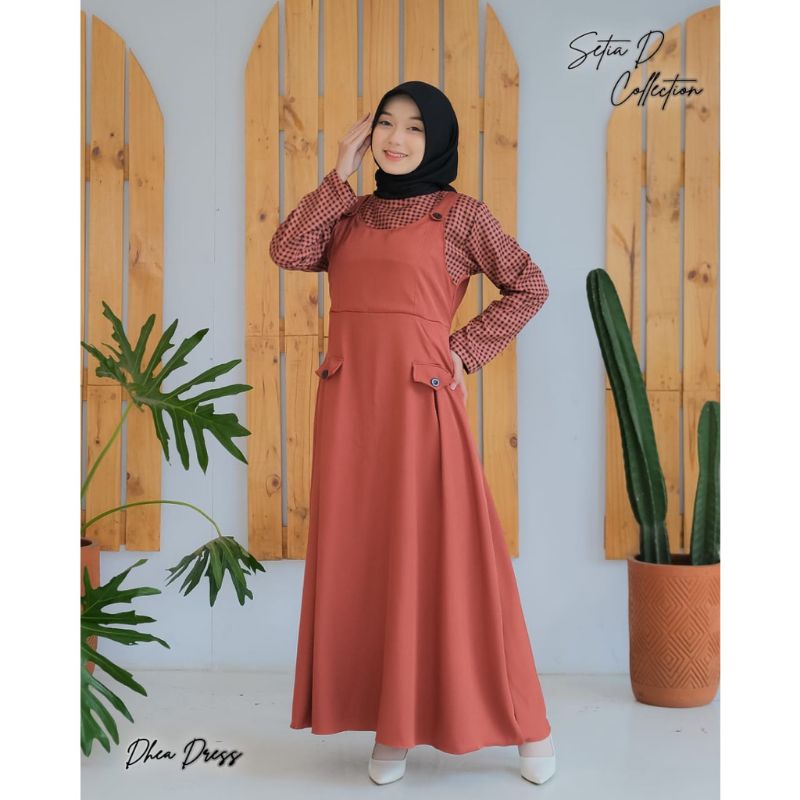 AL - GAMIS OVERALL / DHEA DRESS KOTAK / GAMIS WANITA TERBARU