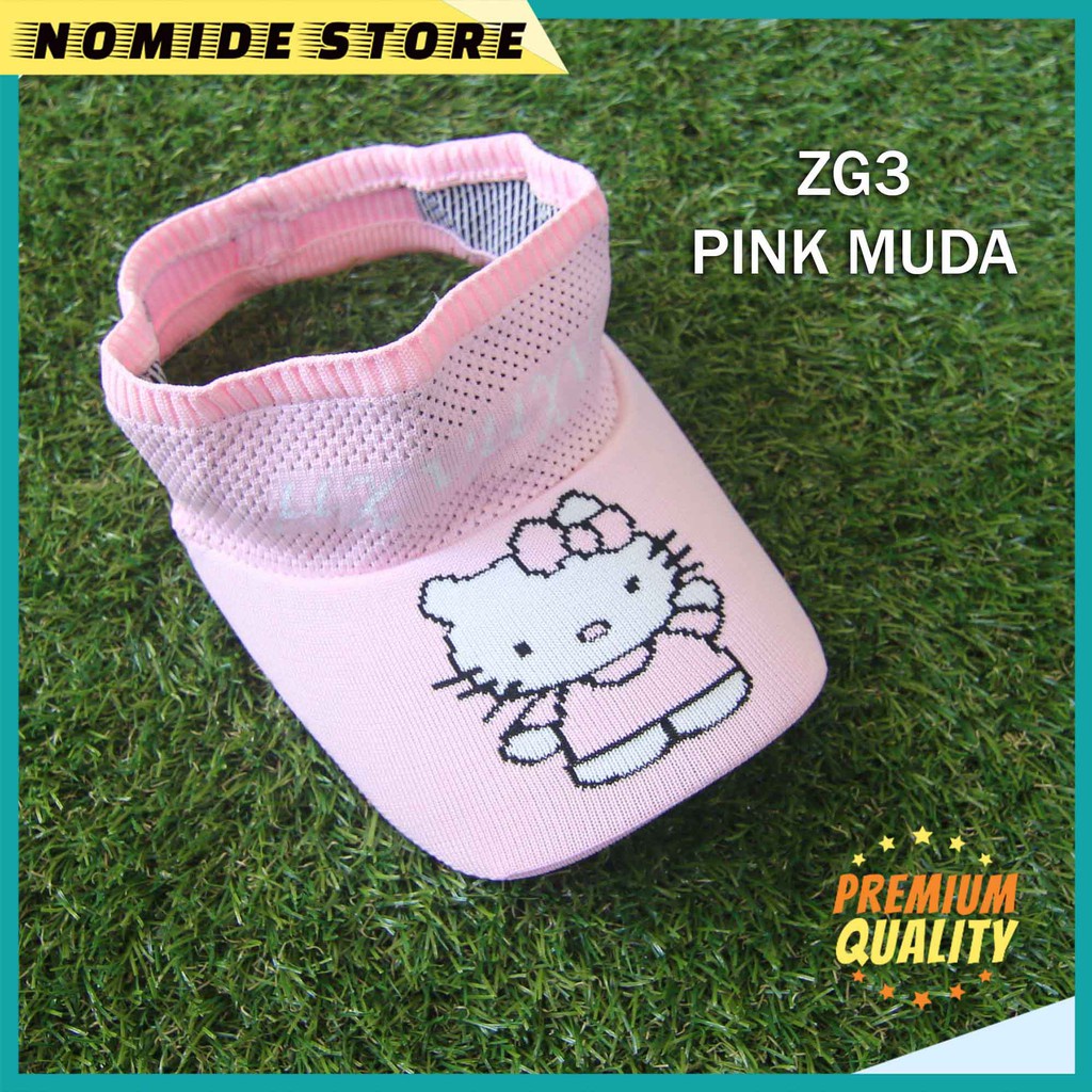 Topi Rajut Anak Visor Pantai Sunshade Motif Kartun Doraemon ANTI UV Topi Lucu Anak Laki Perempuan ZH-ZG3-PINK MUDA