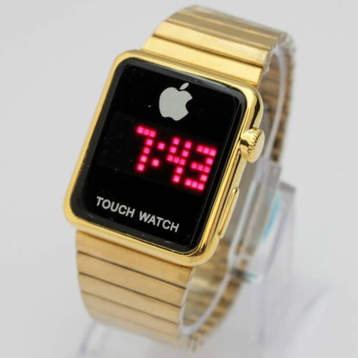 MUST HAVE Jam Tangan Pria / Cowok Iphone Watch LED Rantai Gold TERBARU