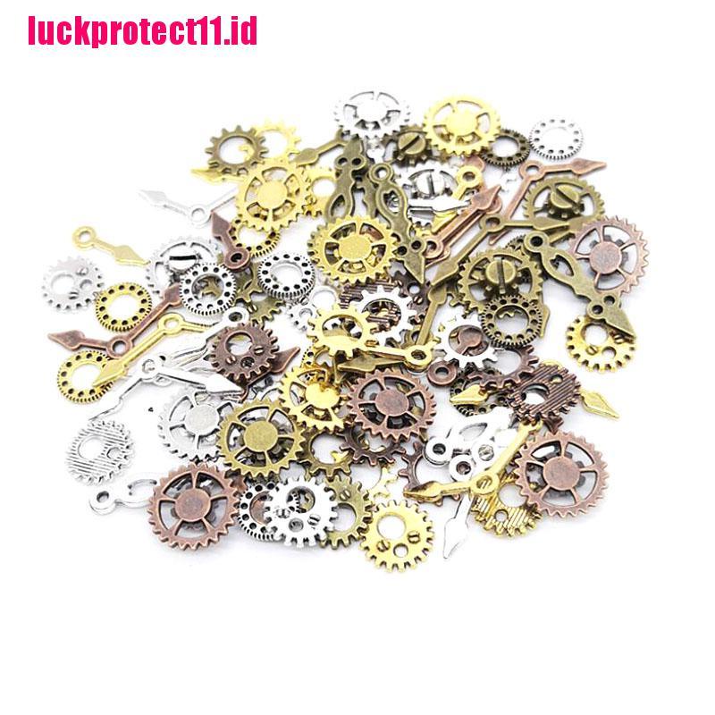 (LUCK) 100pcs / Lot Liontin Bentuk Roda Gigi Campur Gaya Punk Untuk DIY Perhiasan Charms