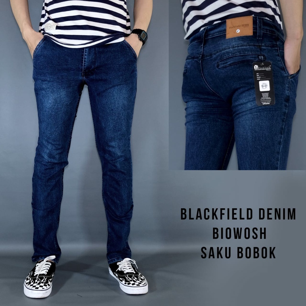 Celana Panjang jeans pria saku bobok original blackfield