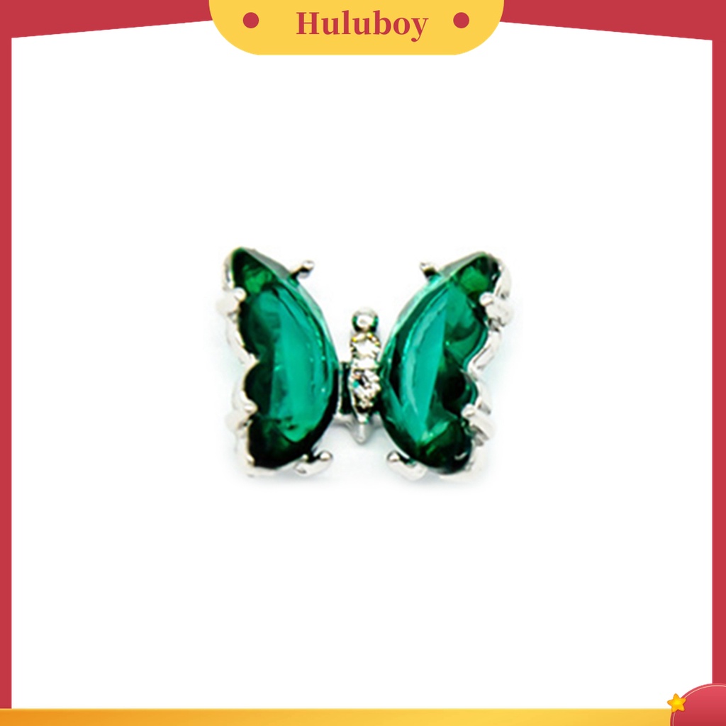 Huluboy Huluboy♡ Kupu-kupu Kristal Cubic Zirconia Imitasi 3D Transparan Untuk Dekorasi Nail Art Butterfly