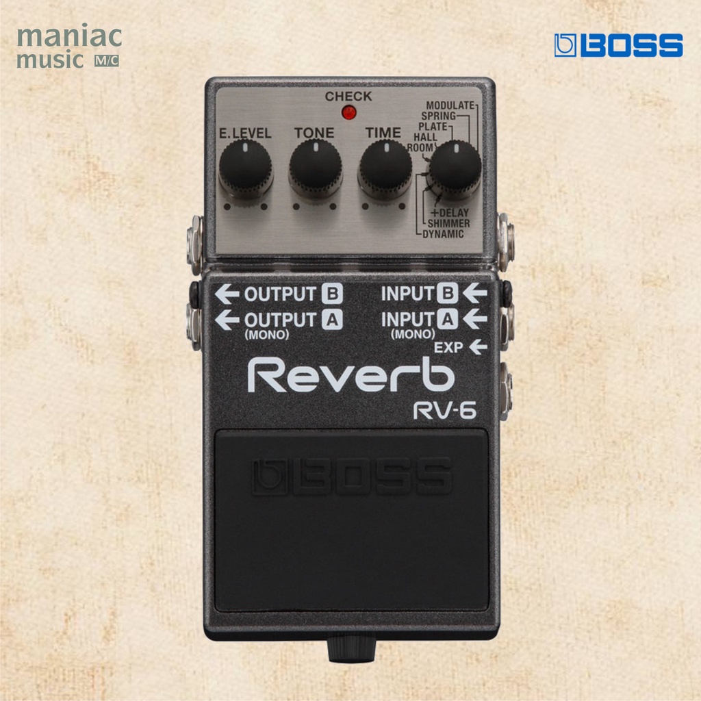 Boss RV6 - Reverb. Stereo. 8 Mode. Top Sound. Pedal Efek Stompbox. Gitar. Bass