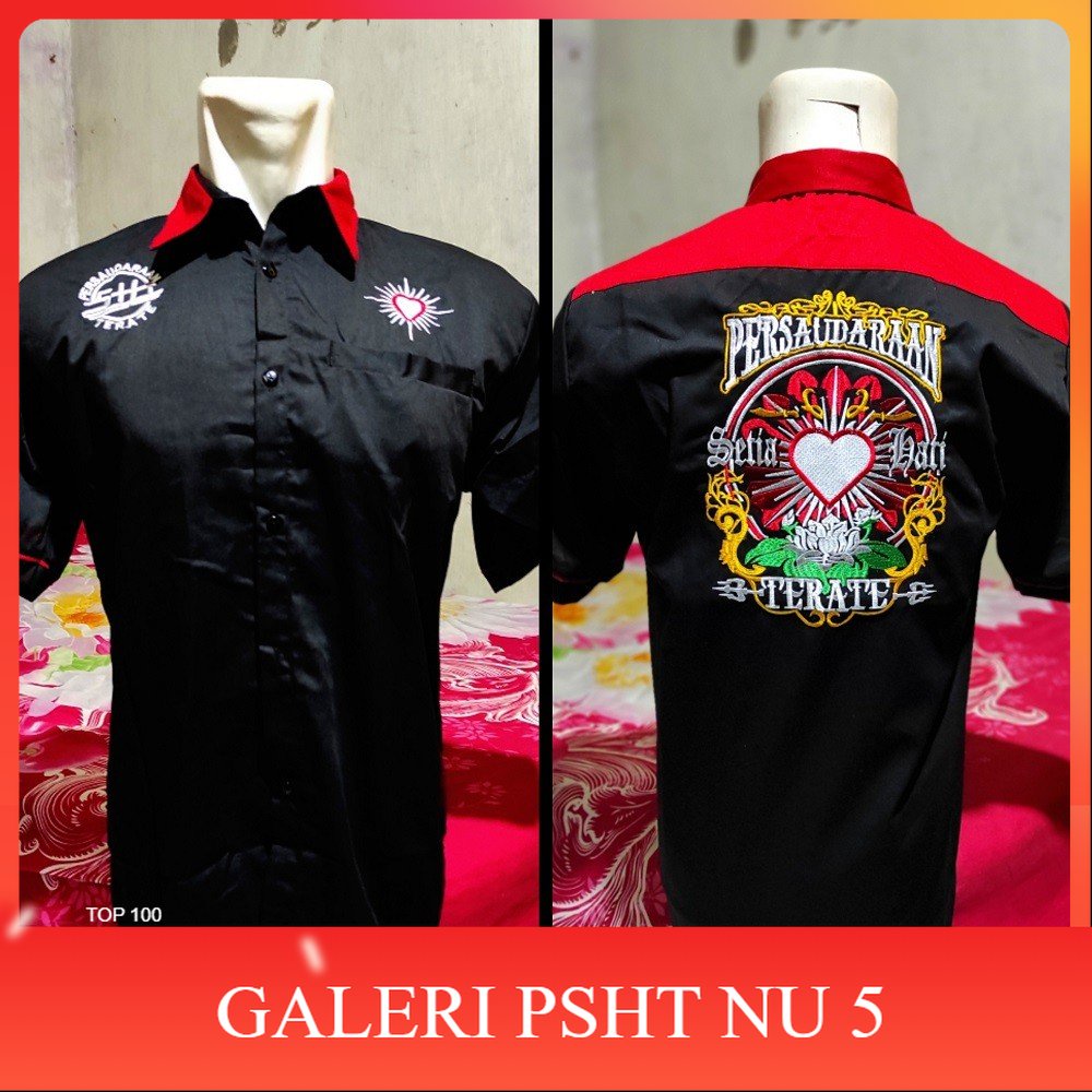 ATRIBUT PSHT- Baju PSHT Bordir Baju Kemeja PSHT Baju Hem PSHT Hem Terate Kemeja Terate
