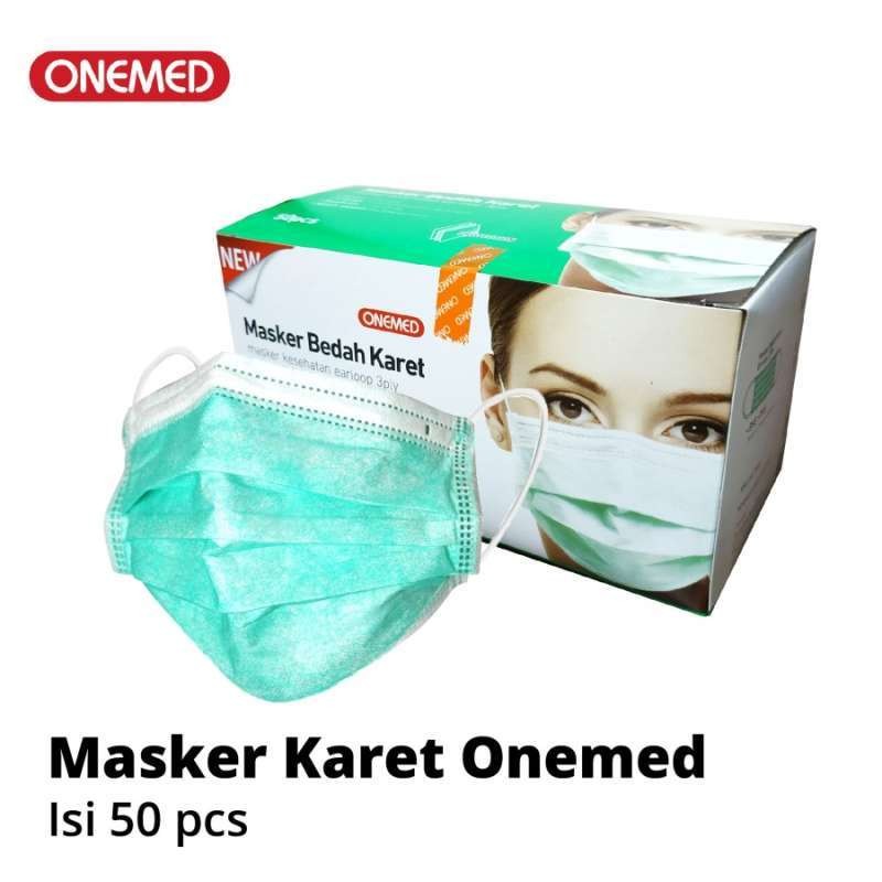 Onemed Masker Karet Hijau box 50pcs