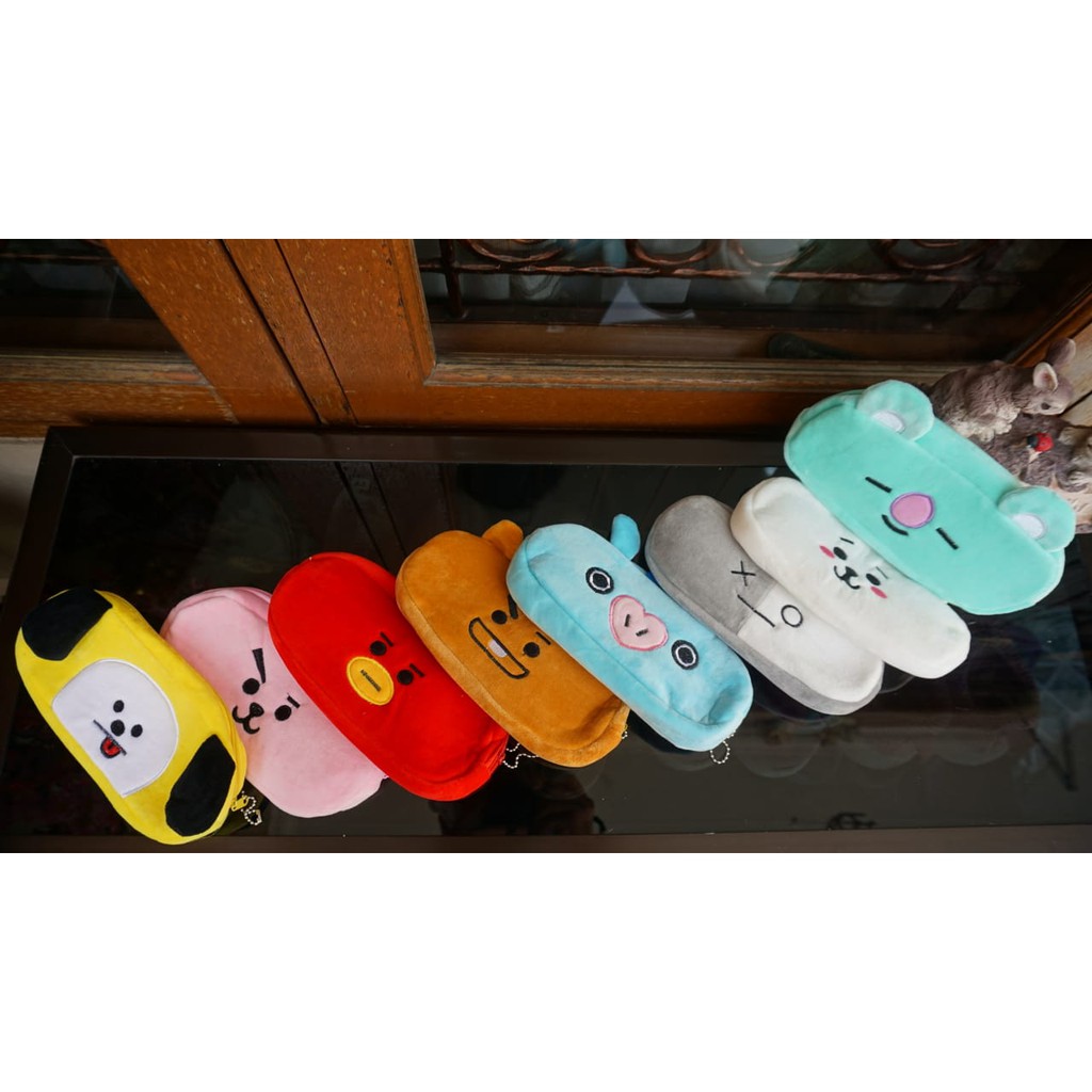 Termurah Bisa COD! Kotak Pensil Kain BT21 BANG TAN B T S Kpop Korea Army Chimmy Cooky Tata Mang Sh-1