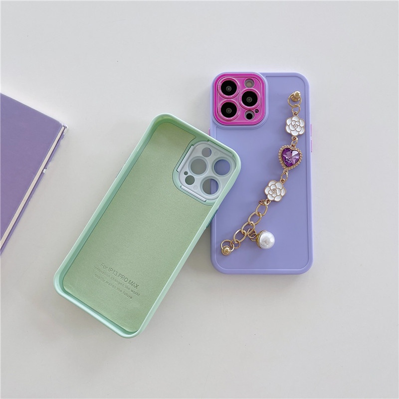 Casing IPhone 11 12 13 Pro Max X XS XR 7 8 Plus Shockproof Aksen Batu Permata