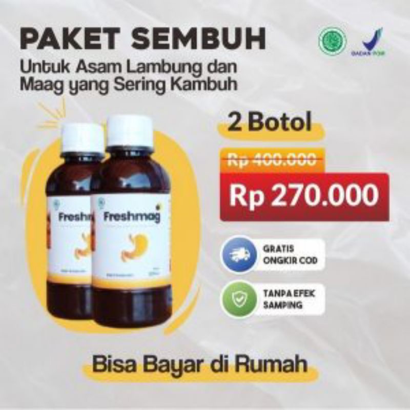 

Madu FRESHMAG - Paket Sembuh 2 Botol - Atasi Asam Lambung dan Maag - Atasi Masalah Pencernaan - Tingkatkan Nafsu Makan