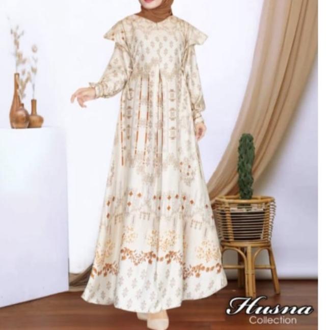 Gamis Maxmara Dior  Jumbo Fashion Muslim Wanita Motif Bunga .,