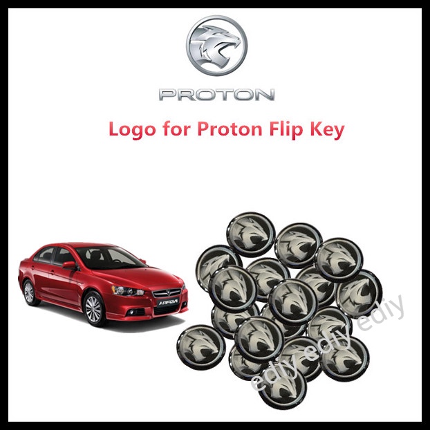 50piece of 14mm remote control key logo remote control Kunci Mobil shell Stiker logo Simbol Aksesori Mobil Untuk Proton