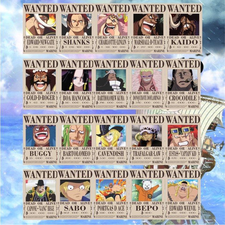 Poster Anime One Piece Bounty Satuan Karakter Buronan Wanted-1
