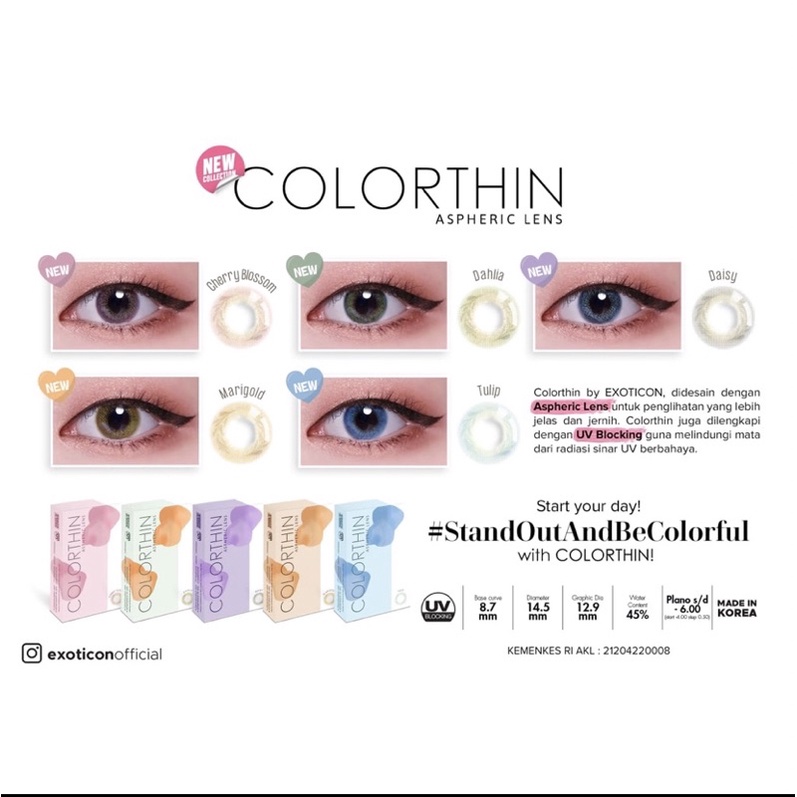 Softlens Colorthin by Exoticon NORMAL ONLY dia 14,5mm