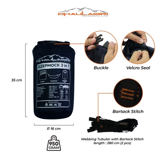 Sleeping Bag Hammock Sleepmock 3in1 Dhaulagiri Ayunan Multifungsi