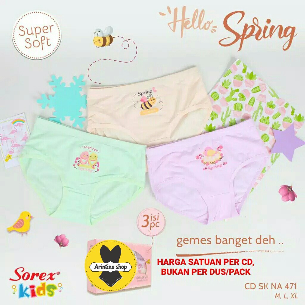 {1biji} Cd Anak Cewek Sorex NA 470 / NA 471  Segitiga | Cd Anak Perempuan Motif |tx