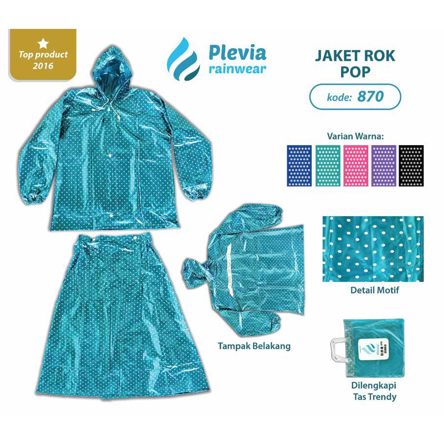 Jas Hujan Jaket Rok Plevia POP JR-870