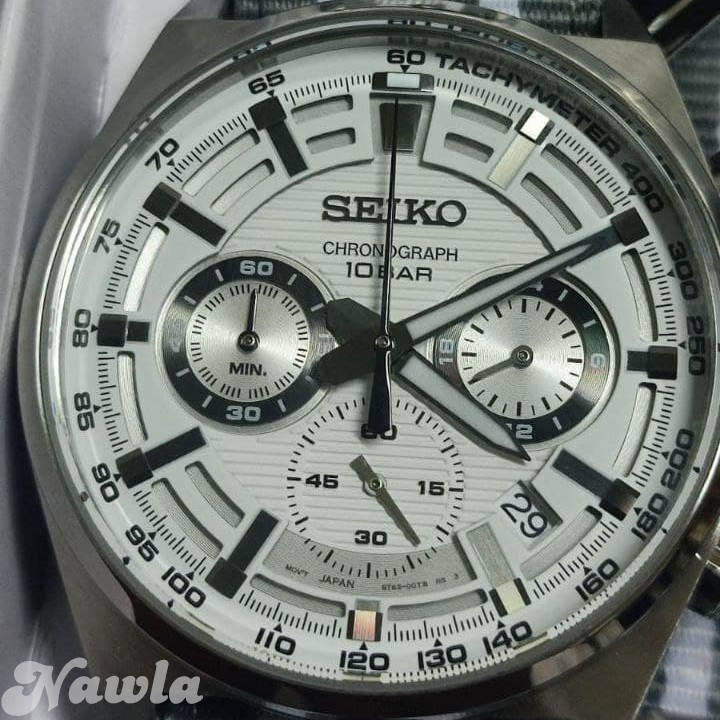 Seiko Quartz SSB401P1 Chronograph Grey Nylon - Jam Tangan Pria SSB401