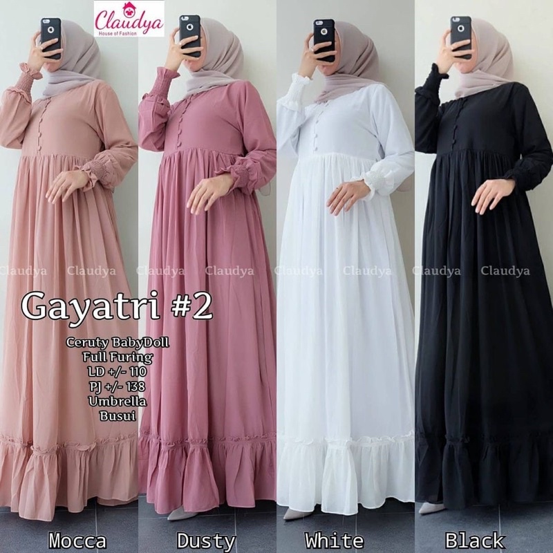 Gayatri Maxy Bahan Cerruty - Gamis Wanita Busui Friendly