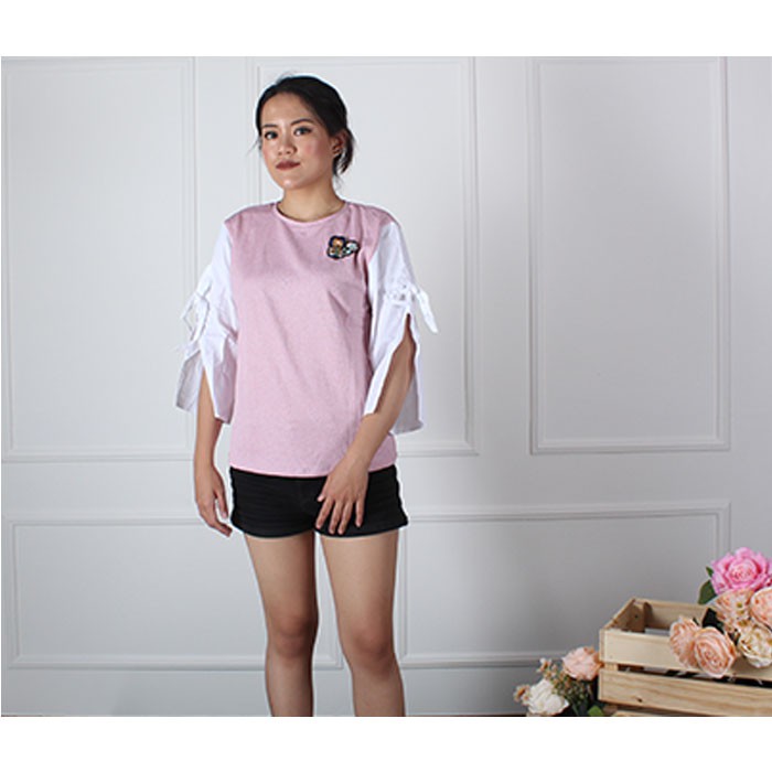 BLOUSE KOMBINASI RAJUT DAN KATUN