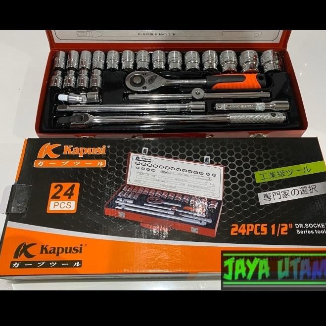 Kunci Shock / Kunci Sock /Kunci Sok/ Kunci Shock Set 1/2 Inch 10-32Mm 24Pcs Kapusi