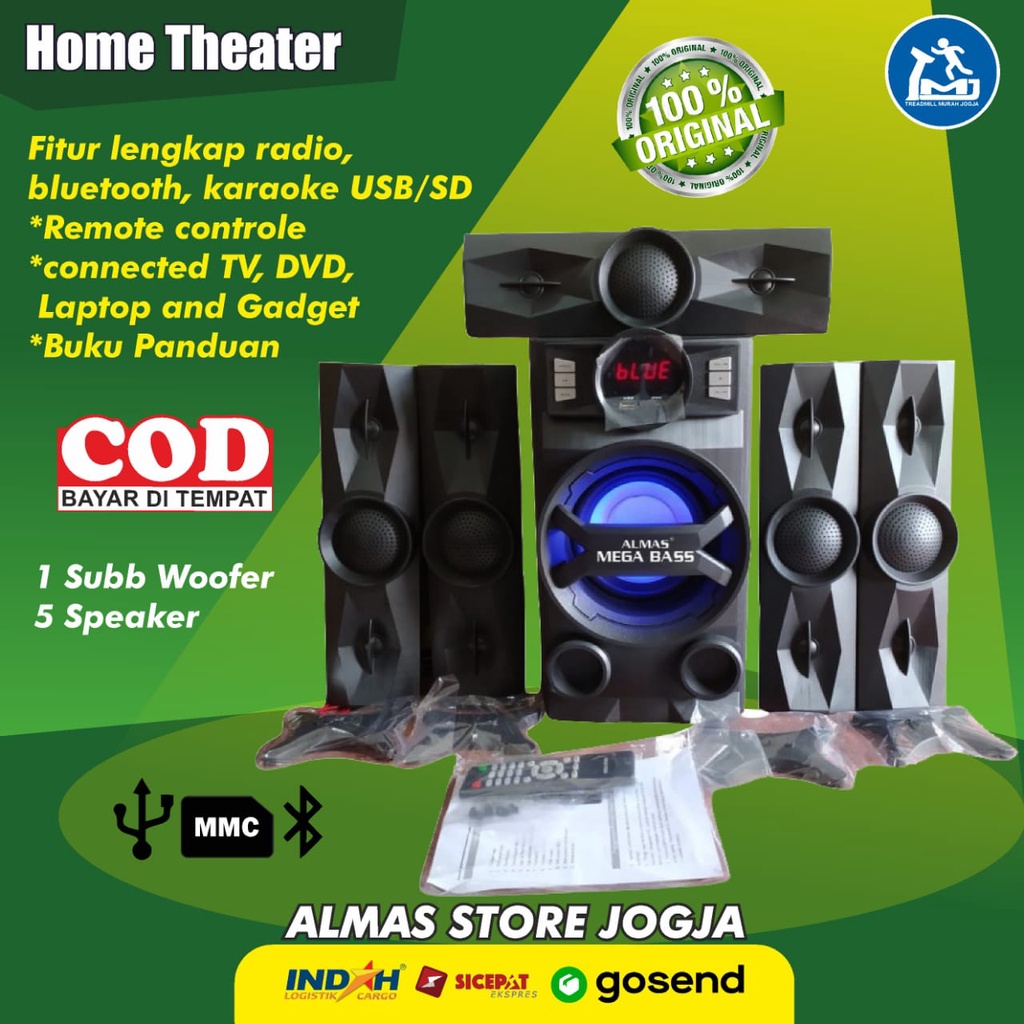 [ Almas Mega Bass ] Speaker ACTIVE Aktif Home THEATER- Home theater - teater - Home teather Spiker A