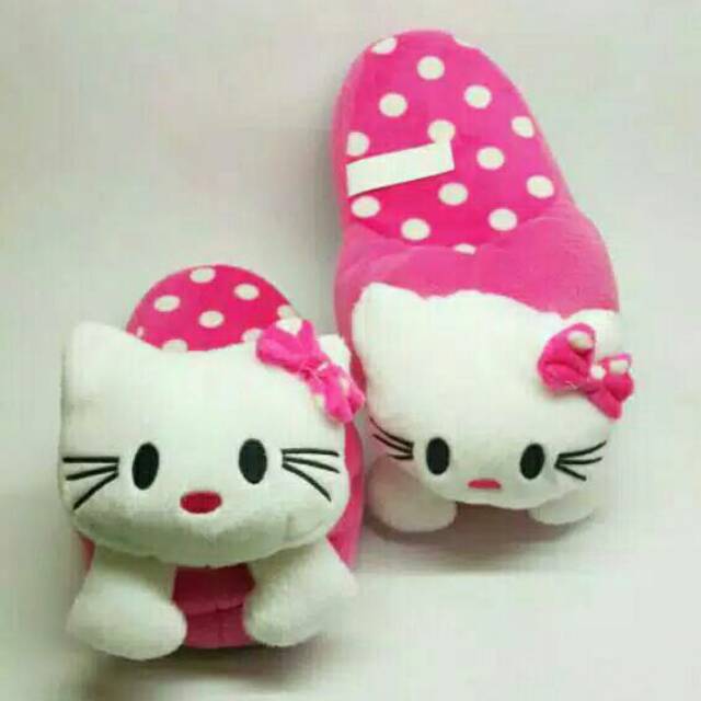 Sandal Wanita Boneka untuk Dewasa Hello kitty POLKA Ujung Tertutup untuk Sandal KAmar