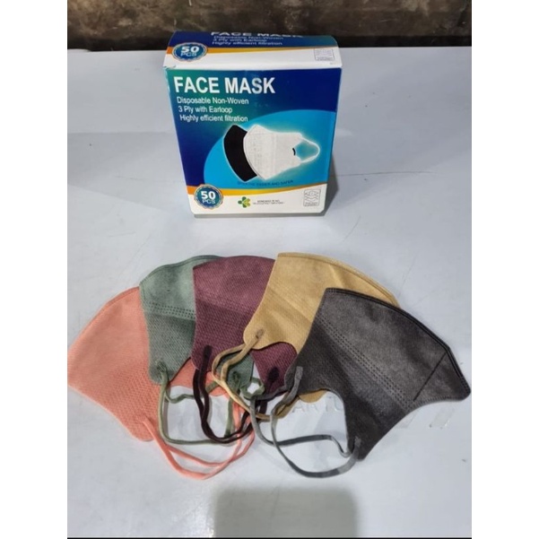 MASKER DUCKBILL WARNA WARNI ISI 50