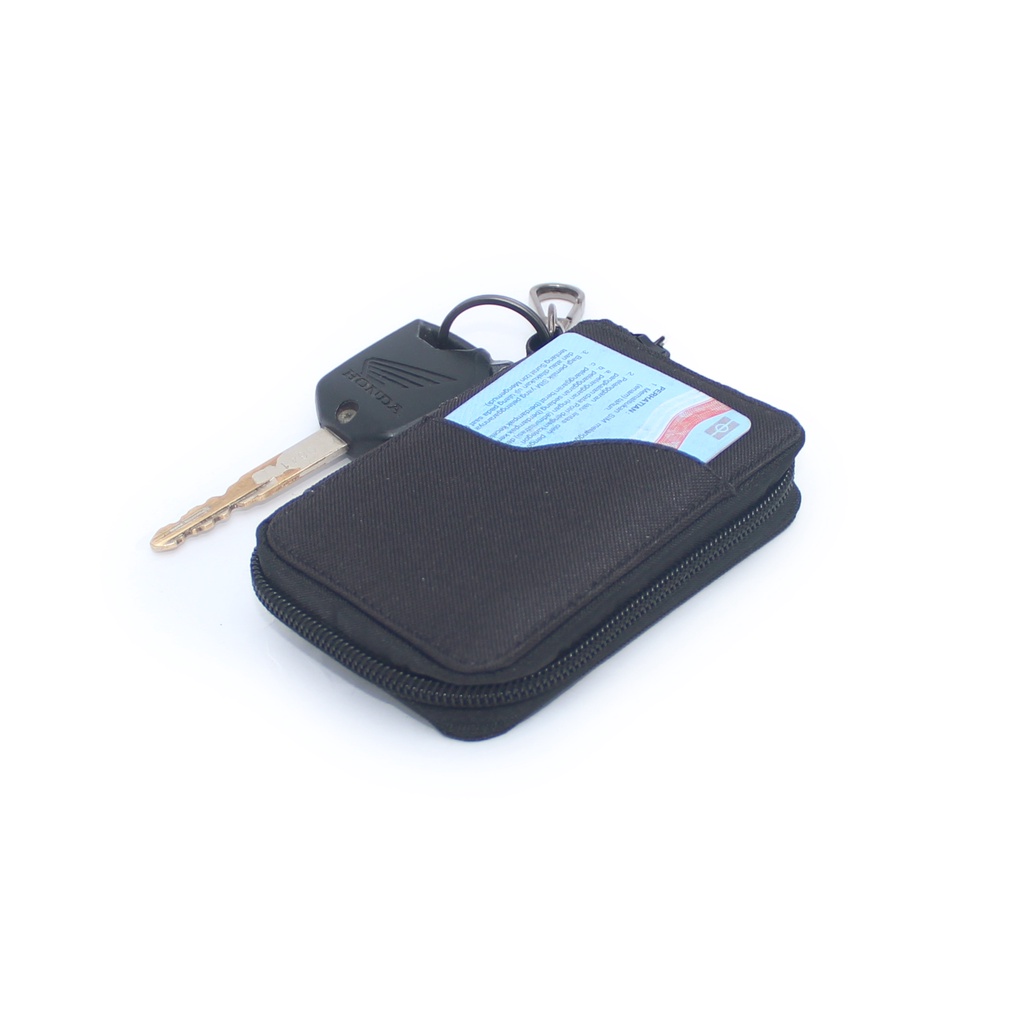EMDS134 Dompet STNK Mobil Motor kartu Gantungan Kunci Remote Keyless hitam