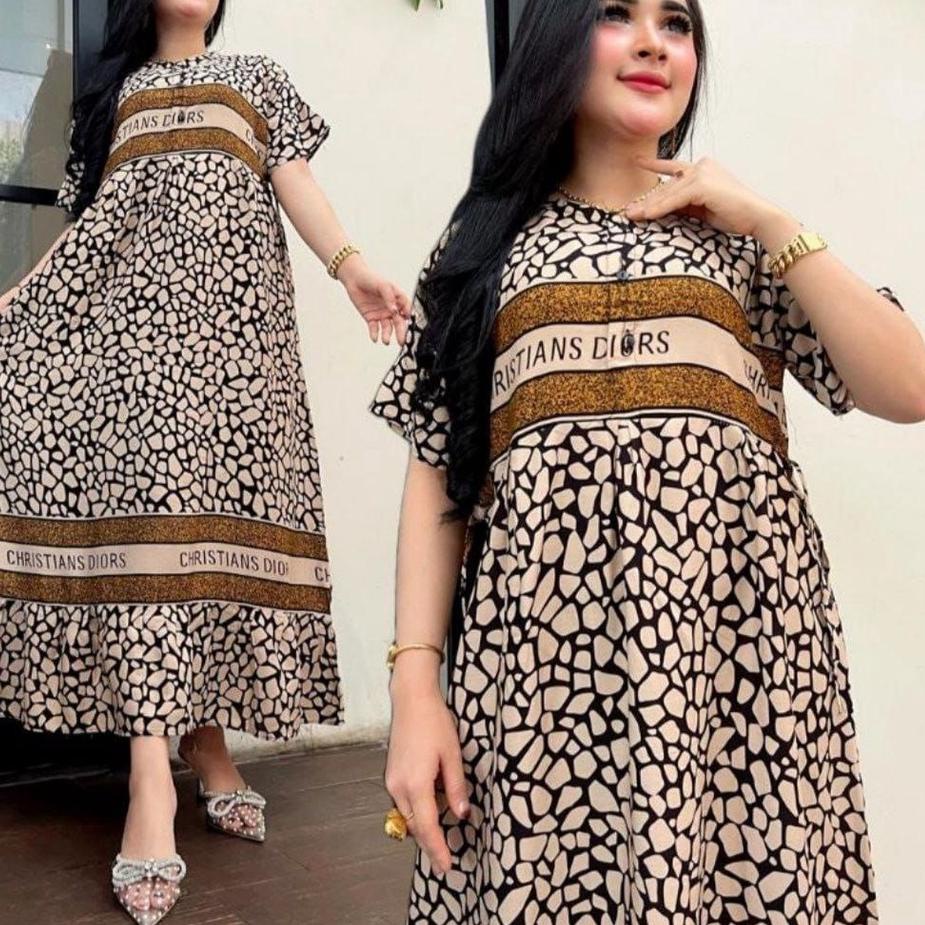 Lagi Tren.. [ PROMO ] MIDI DRESS ARKEN KEKINIAN | DRESS DIOR RAYON ARMOR VIRAL PREMIUM LD 110
