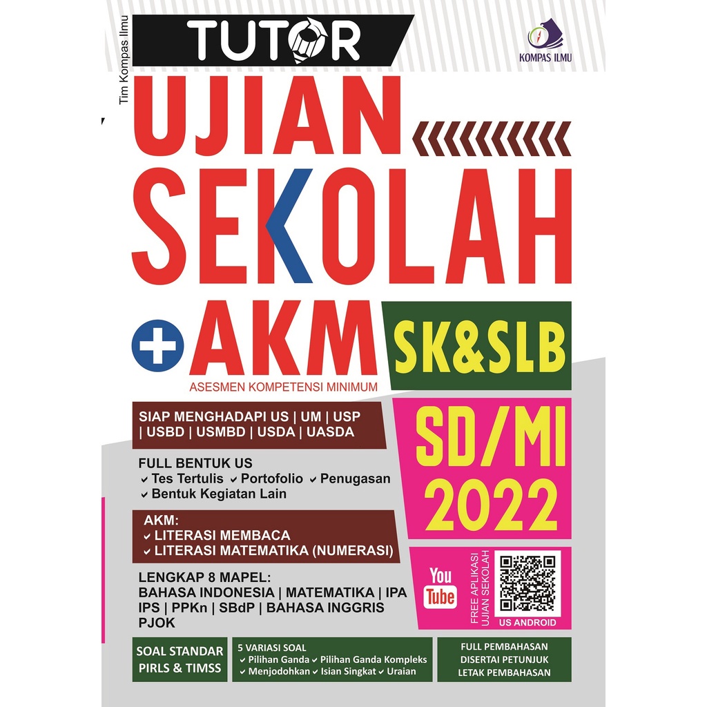 BAYAR DIRUMAH Buku Tutor Ujian Sekolah + AKM SD/MI 2022 Kompas Ilmu Buku Ujian Madrasah US UM Terbaru Original Buku Lengkap latihan Soal dan Pembahasan UN US Ujian Sekolah Madrasah SD MI Terlengkap-4