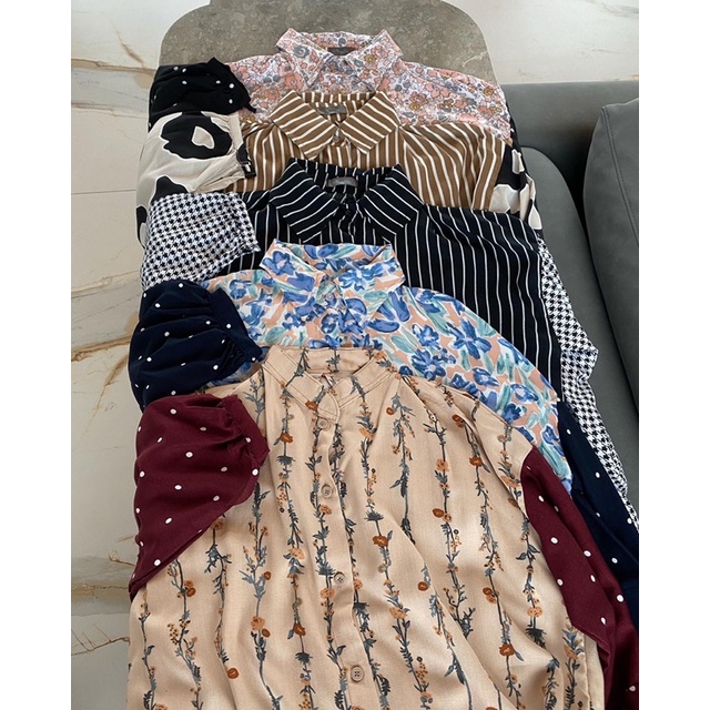 KEMEJA RAYON MIX MOTIF / KEMEJA BLOUSE TOP TUNIK KATUN MIX RAYON PREMIUM KEKINIAN